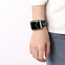 For Apple Watch Series 7 45mm / 6 & SE & 5 & 4 44mm / 3 & 2 & 1 42mm Rainbow Sport Watch Band (Black)
