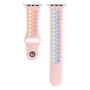For Apple Watch Series 7 45mm / 6 & SE & 5 & 4 44mm / 3 & 2 & 1 42mm Rainbow Sport Watch Band (Pink)