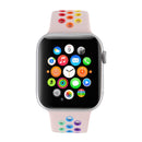 For Apple Watch Series 7 45mm / 6 & SE & 5 & 4 44mm / 3 & 2 & 1 42mm Rainbow Sport Watch Band (Pink)