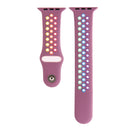 For Apple Watch Series 7 45mm / 6 & SE & 5 & 4 44mm / 3 & 2 & 1 42mm Rainbow Sport Watch Band (Purple)