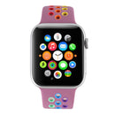 For Apple Watch Series 7 45mm / 6 & SE & 5 & 4 44mm / 3 & 2 & 1 42mm Rainbow Sport Watch Band (Purple)