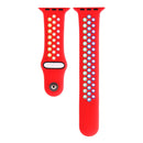 For Apple Watch Series 7 45mm / 6 & SE & 5 & 4 44mm / 3 & 2 & 1 42mm Rainbow Sport Watch Band (Red)