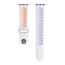For Apple Watch Series 7 45mm / 6 & SE & 5 & 4 44mm / 3 & 2 & 1 42mm Rainbow Sport Watch Band (White)