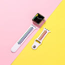 For Apple Watch Series 7 45mm / 6 & SE & 5 & 4 44mm / 3 & 2 & 1 42mm Rainbow Sport Watch Band