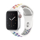 For Apple Watch Series 7 45mm / 6 & SE & 5 & 4 44mm / 3 & 2 & 1 42mm Rainbow Sport Watch Band