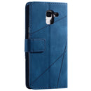 For Samsung Galaxy J6 Skin Feel Splicing Horizontal Flip Leather Case with Holder & Card Slots & Wallet & Photo Frame(Blue)