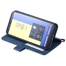 For Samsung Galaxy J6 Skin Feel Splicing Horizontal Flip Leather Case with Holder & Card Slots & Wallet & Photo Frame(Blue)