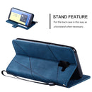 For Samsung Galaxy J6 Skin Feel Splicing Horizontal Flip Leather Case with Holder & Card Slots & Wallet & Photo Frame(Blue)