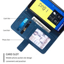 For Samsung Galaxy J6 Skin Feel Splicing Horizontal Flip Leather Case with Holder & Card Slots & Wallet & Photo Frame(Blue)