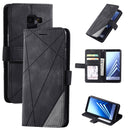 For Samsung Galaxy A8(2018) Skin Feel Splicing Horizontal Flip Leather Case with Holder & Card Slots & Wallet & Photo Frame(Black)