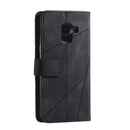 For Samsung Galaxy A8(2018) Skin Feel Splicing Horizontal Flip Leather Case with Holder & Card Slots & Wallet & Photo Frame(Black)