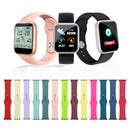 For Apple Watch Series 7 41mm / 6 & SE & 5 & 4 40mm / 3 & 2 & 1 38mm Silicone Watch Band, Short Section (Female)(Grapefruit)