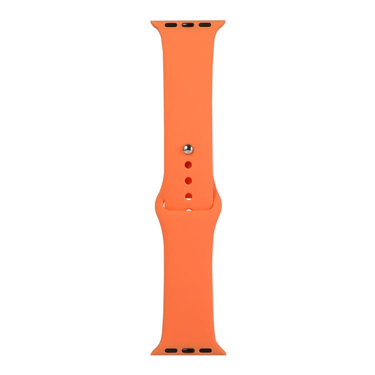 For Apple Watch Series 7 45mm / 6 & SE & 5 & 4 44mm / 3 & 2 & 1 42mm Silicone Watch Band, Short Section (Female)(Papaya)