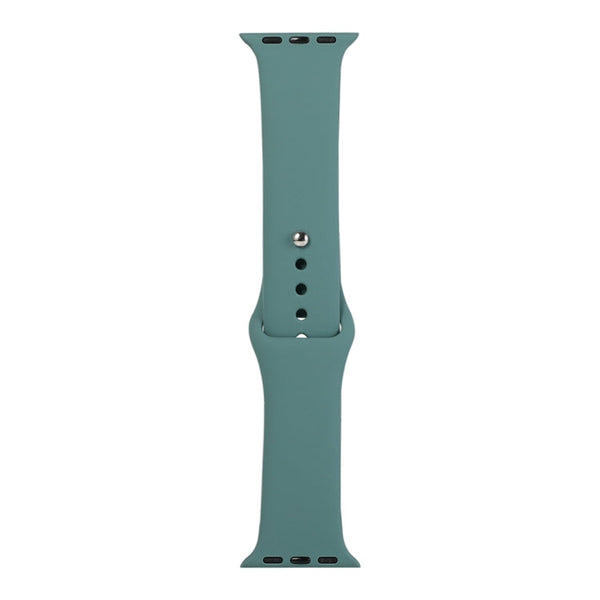 For Apple Watch Series 7 45mm / 6 & SE & 5 & 4 44mm / 3 & 2 & 1 42mm Silicone Watch Band, Short Section (Female)(Pine Needles Green)