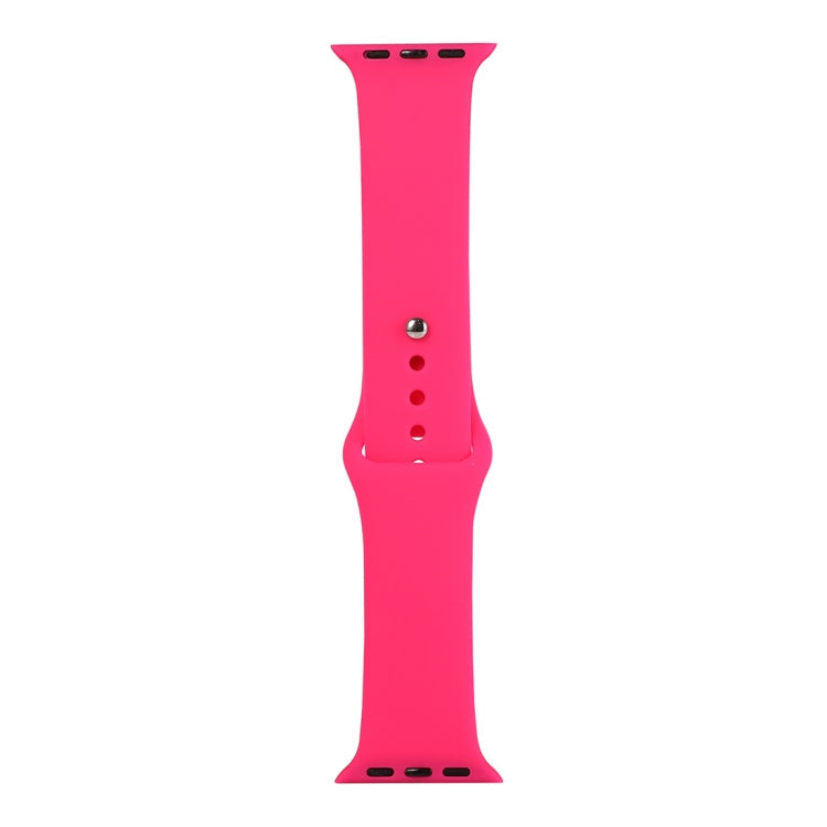 For Apple Watch Series 7 45mm / 6 & SE & 5 & 4 44mm / 3 & 2 & 1 42mm Silicone Watch Band, Short Section (Female)(Firefly Rose)