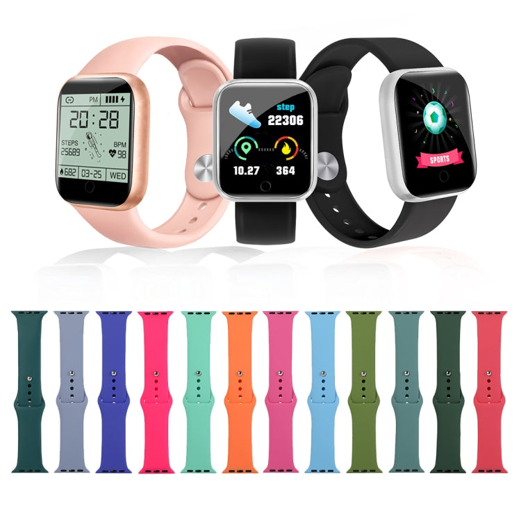 For Apple Watch Series 7 45mm / 6 & SE & 5 & 4 44mm / 3 & 2 & 1 42mm Silicone Watch Band, Short Section (Female)(Papaya)