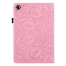 For Lenovo Tab M8 TB-8505F 8505X 8.0 Calf Pattern Double Folding Design Embossed Leather Case with Holder & Card Slots & Pen Slot & Elastic Band(Pink)