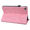 For Lenovo Tab M8 TB-8505F 8505X 8.0 Calf Pattern Double Folding Design Embossed Leather Case with Holder & Card Slots & Pen Slot & Elastic Band(Pink)