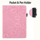 For Lenovo Tab M8 TB-8505F 8505X 8.0 Calf Pattern Double Folding Design Embossed Leather Case with Holder & Card Slots & Pen Slot & Elastic Band(Pink)