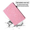 For Lenovo Tab M8 TB-8505F 8505X 8.0 Calf Pattern Double Folding Design Embossed Leather Case with Holder & Card Slots & Pen Slot & Elastic Band(Pink)