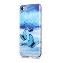 For iPhone SE 2022 / SE 2020 / 8 / 7 Luminous TPU Soft Protective Case(Butterflies)