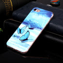 For iPhone SE 2022 / SE 2020 / 8 / 7 Luminous TPU Soft Protective Case(Butterflies)