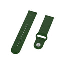 18mm Universal Reverse Buckle Wave Silicone Watch Band, Size:L(Army Green)
