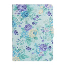 For Amazon Kindle Fire HD 8 (2020) Flower Pattern Horizontal Flip Leather Case with Card Slots & Holder(Purple Flower)