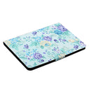 For Amazon Kindle Fire HD 8 (2020) Flower Pattern Horizontal Flip Leather Case with Card Slots & Holder(Purple Flower)