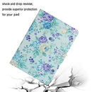 For Amazon Kindle Fire HD 8 (2020) Flower Pattern Horizontal Flip Leather Case with Card Slots & Holder(Purple Flower)