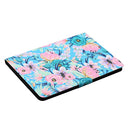 For Amazon Kindle Fire HD 8 (2020) Flower Pattern Horizontal Flip Leather Case with Card Slots & Holder(Pink Flower)