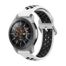 For Samsung Galaxy Watch 46mm / Gear S3 Universal Sports Two-tone Silicone Watch Band(White Black)