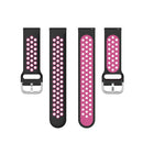 For Samsung Galaxy Watch 46mm / Gear S3 Universal Sports Two-tone Silicone Watch Band(Black+Rose Red)