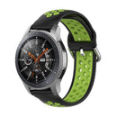 For Samsung Galaxy Watch 46mm / Gear S3 Universal Sports Two-tone Silicone Watch Band(Black Lime)