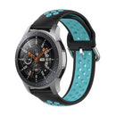 For Samsung Galaxy Watch 46mm / Gear S3 Universal Sports Two-tone Silicone Watch Band(Black Blue)