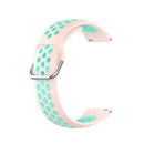 For Samsung Galaxy Watch 46mm / Gear S3 Universal Sports Two-tone Silicone Watch Band(Pink Green)