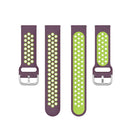 For Samsung Galaxy Watch 46mm / Gear S3 Universal Sports Two-tone Silicone Watch Band(Purple Lime)
