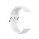22mm Universal Silver Buckle Silicone Watch Band, Size:L(White)