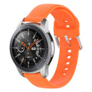 22mm Universal Silver Buckle Silicone Watch Band, Size:L(Orange)