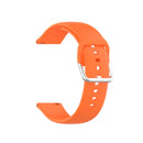 22mm Universal Silver Buckle Silicone Watch Band, Size:L(Orange)
