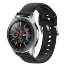 22mm Universal Silver Buckle Silicone Watch Band, Size:L(Black)