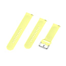 22mm Universal Silver Buckle Silicone Watch Band, Size:L(Yellow)