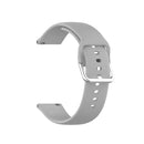 22mm Universal Silver Buckle Silicone Watch Band, Size:L(Grey)