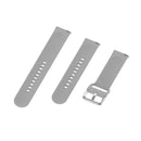22mm Universal Silver Buckle Silicone Watch Band, Size:L(Grey)