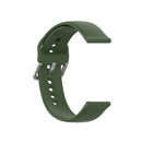 22mm Universal Silver Buckle Silicone Watch Band, Size:L(Dark Green)