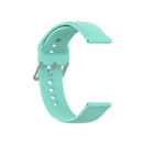 22mm Universal Silver Buckle Silicone Watch Band, Size:L(Mint Green)