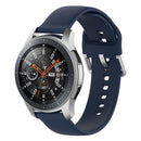 22mm Universal Silver Buckle Silicone Watch Band, Size:L(Navy)