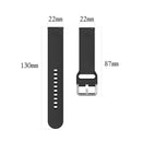 22mm Universal Silver Buckle Silicone Watch Band, Size:L(Navy)