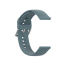 22mm Universal Silver Buckle Silicone Watch Band, Size:L(Blue Grey)