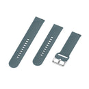 22mm Universal Silver Buckle Silicone Watch Band, Size:L(Blue Grey)